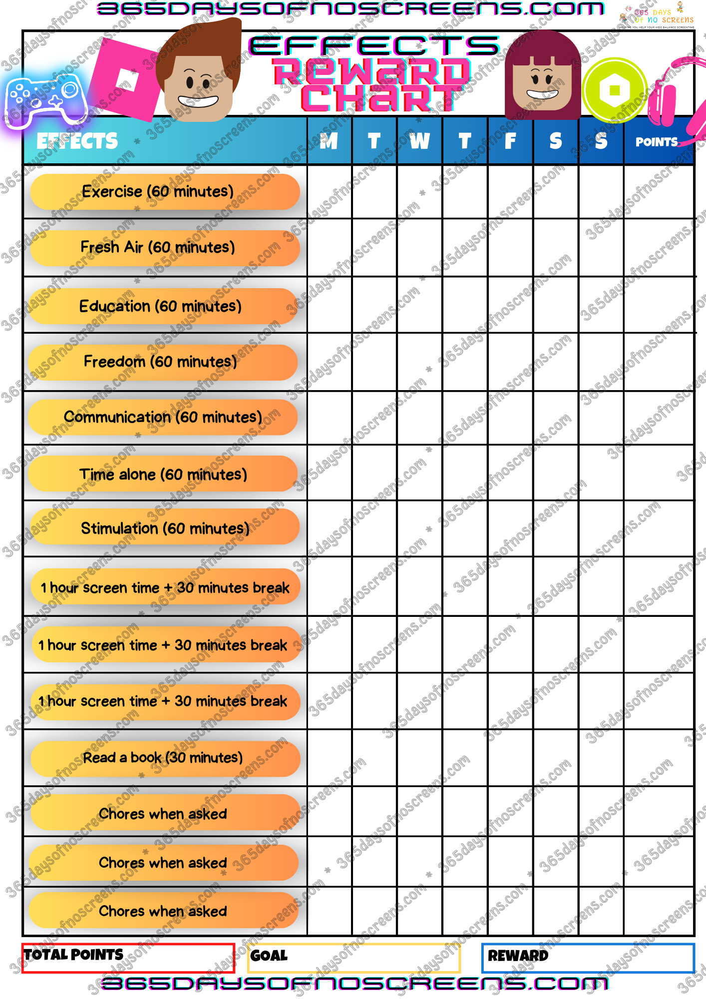 free-printable-screen-time-chart-to-balance-screen-and-play for 30 Day Reward Chart Printable Free Free printable screen time chart to balance screen and play for 30 Day Reward Chart Printable Free